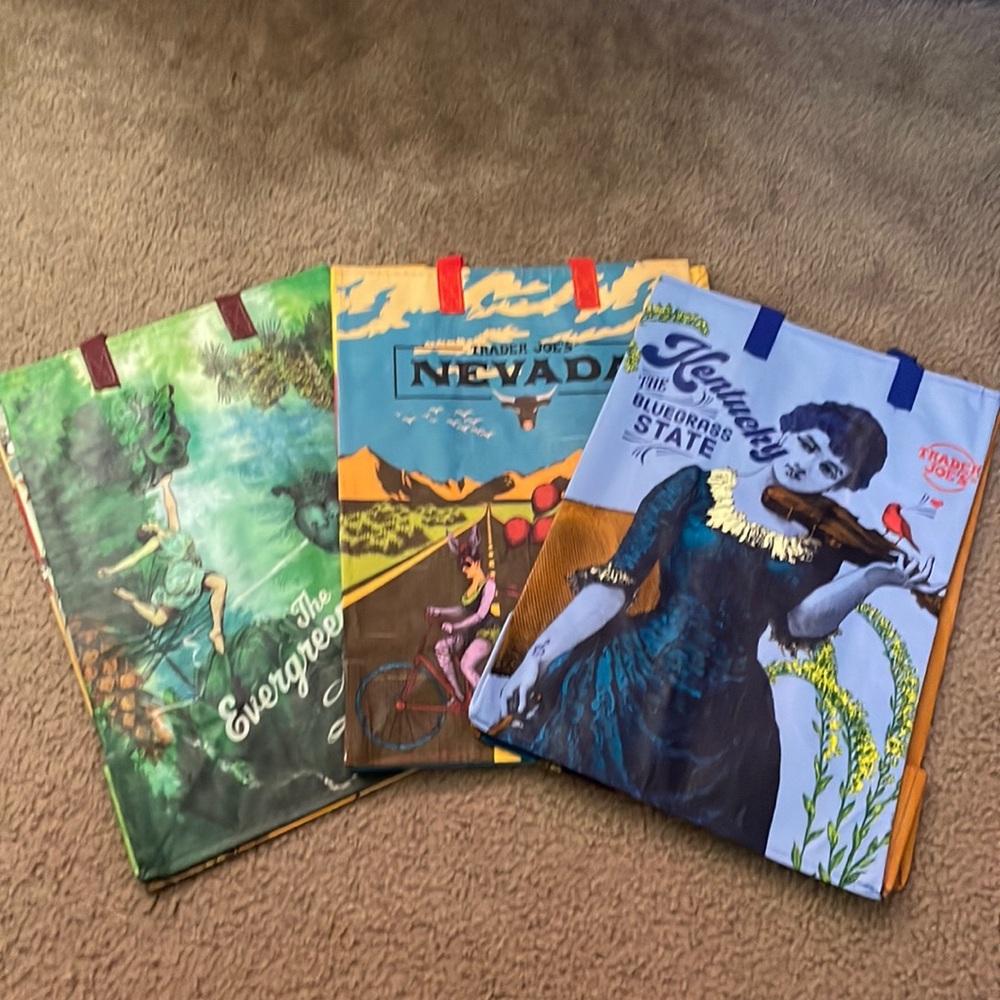 3 NEW TRADER JOE’S REUSABLE BAGS